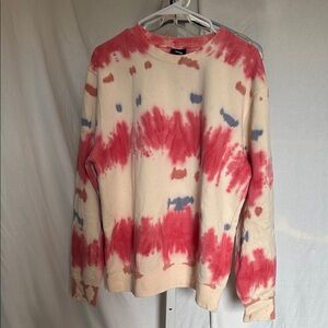 Stussy Pink and Cream Tie-Dye Top